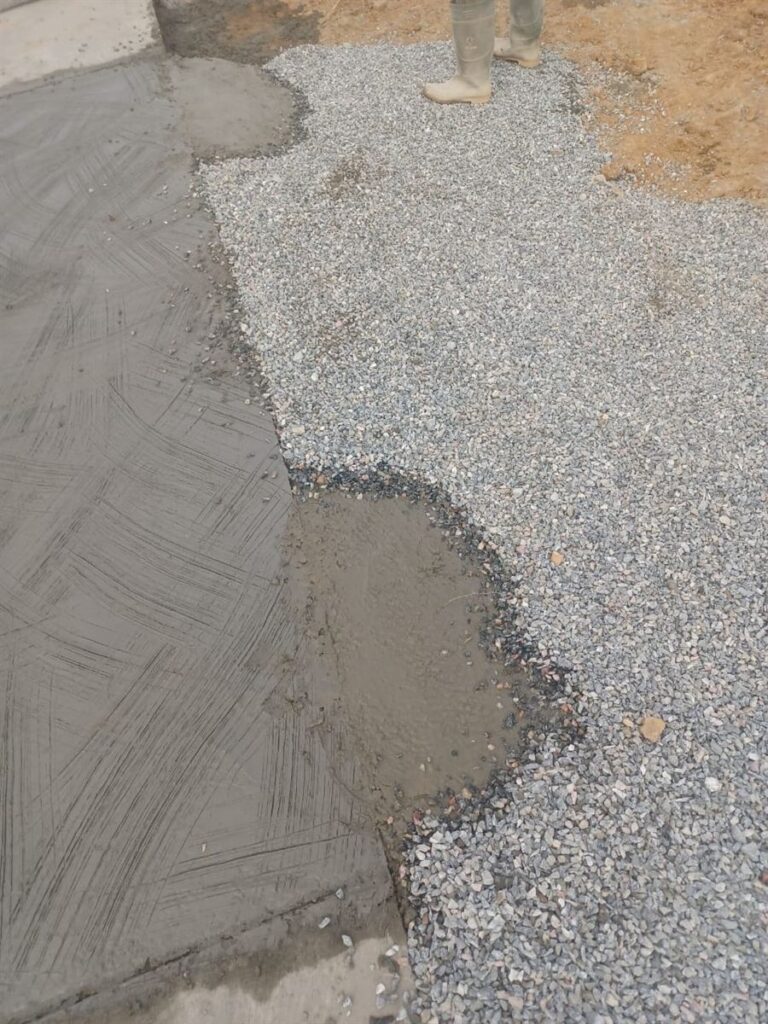 Concrete apron and base works at Ankaase residential development