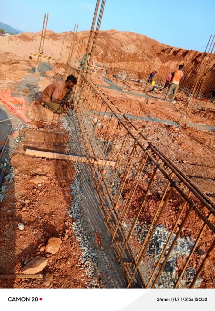 Reinforced concrete retaining wall at Ankaase, Eastern Region, Ghana